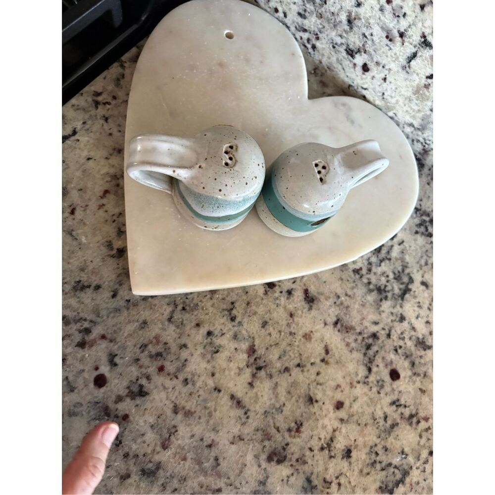 Blue Salt Pepper Shakers Brian Bachman Studio Pottery - Picture 5 of 8